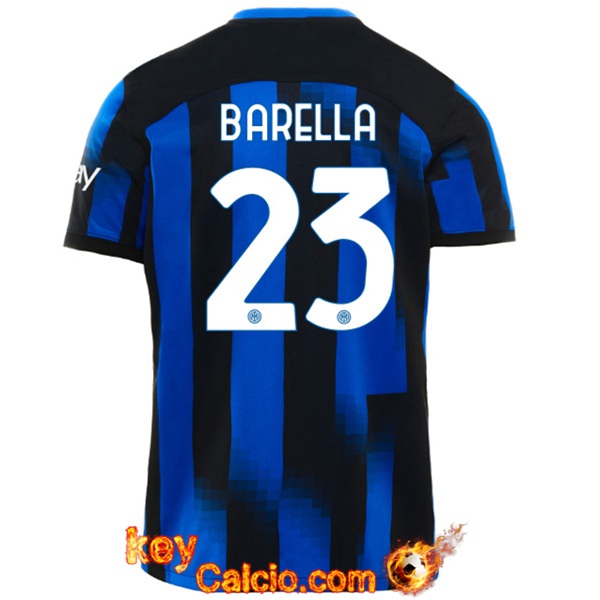 Creare Numeri Maglie Calcio Inter Milan BARELLA 23 2023 2024 Prima