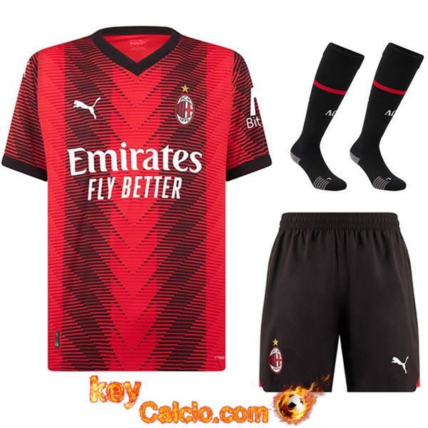 Personalizzazione Le Nuove Kit Maglia AC Milan Prima (Pantaloncini